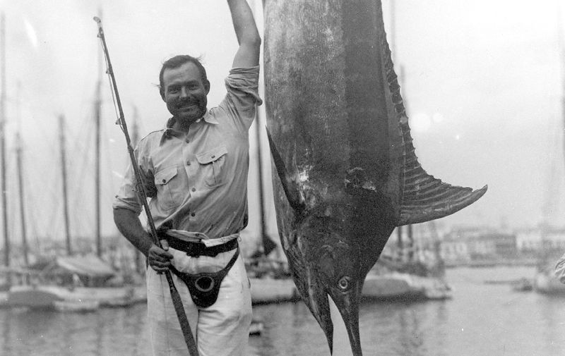 EH 1306N    July 1934
Ernest Hemingway with marlin. Havana Harbor, Cuba. Photograph in the Ernest Hemingway Photograph Collection, John Fitzgerald Kennedy Library, Boston.