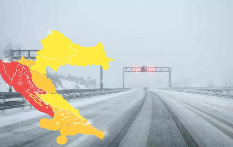 06.01.2022., Delnice - Prvi ovogodisnji snijeg zabijelio je Gorski Kotar. Photo: Nel Pavletic/PIXSELL