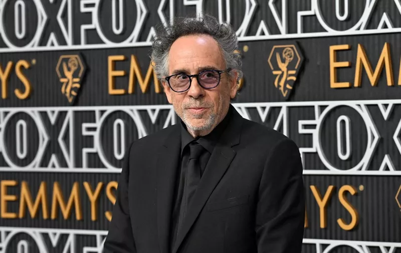 US director Tim Burton arrives for the 75th Emmy Awards at the Peacock Theatre at L.A. Live in Los Angeles on January 15, 2024. (Photo by Robyn BECK / AFP)