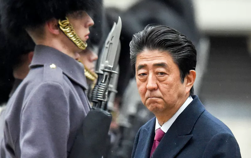 Prime Minister of Japan Shinzo Abe receives a Guard of Honour at the Foreign and Commonwealth Office
Japanese Prime Minister Shinzo Abe visit to London, UK - 10 Jan 2019,Image: 406392978, License: Rights-managed, Restrictions: , Model Release: no