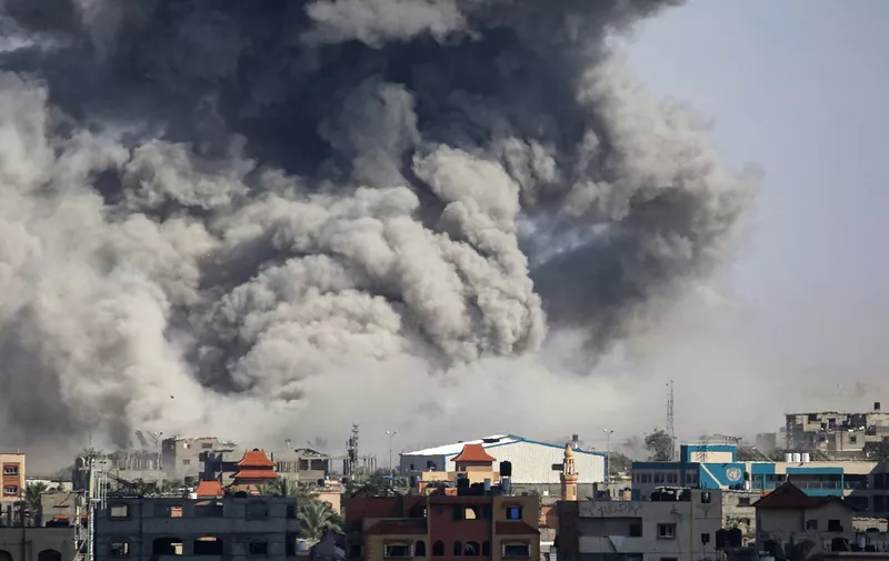 Smoke billows after Israeli bombardment in Rafah, in the southern Gaza Strip on May 6, 2024, amid the ongoing conflict between Israel and the Palestinian militant group Hamas. (Photo by AFP)