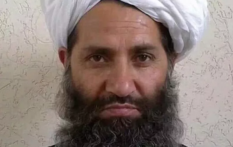 This undated handout photograph released by the Afghan Taliban on May 25, 2016 shows, according to the Afghan Taliban, the new Mullah Haibatullah Akhundzada posing for a photograph at an undisclosed location.
The Afghan Taliban on May 25 announced Haibatullah Akhundzada as their new chief, elevating a low-profile religious figure in a swift power transition after officially confirming the death of Mullah Mansour in a US drone strike. / AFP PHOTO / Afghan Taliban / STR / -----EDITORS NOTE --- RESTRICTED TO EDITORIAL USE - MANDATORY CREDIT "AFP PHOTO / AFGHAN TALIBAN" - NO MARKETING - NO ADVERTISING CAMPAIGNS - DISTRIBUTED AS A SERVICE TO CLIENTS