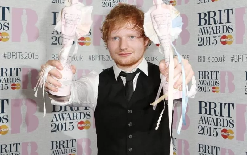 ENG, BRIT Awards 2015Ed Sheeran wins best british male solo artist and master card british album of the year at The 2015 Brit Awards, London, Britain, (NOTE: EDITORIAL USE ONLY). EXPA Pictures ? 2015, PhotoCredit: EXPA/ Photoshot/ Photoshot *****ATTENTION &#8211; for AUT, SLO, CRO, SRB, BIH, MAZ only*****EXPA/ PHT/Photoshot