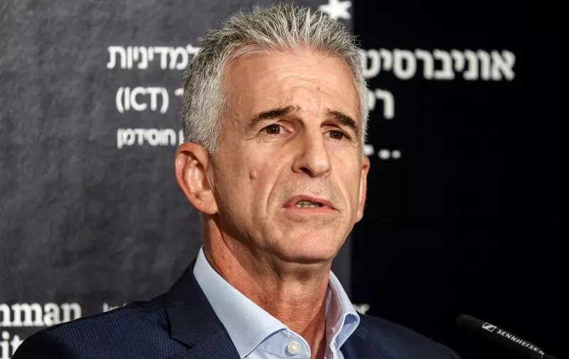 Israel's Mossad Director David Barnea speaks during the International Institute for Counter-Terrorism (ICT) World Summit in the central coastal city of Herzliya on September 10, 2023. (Photo by GIL COHEN-MAGEN / AFP)