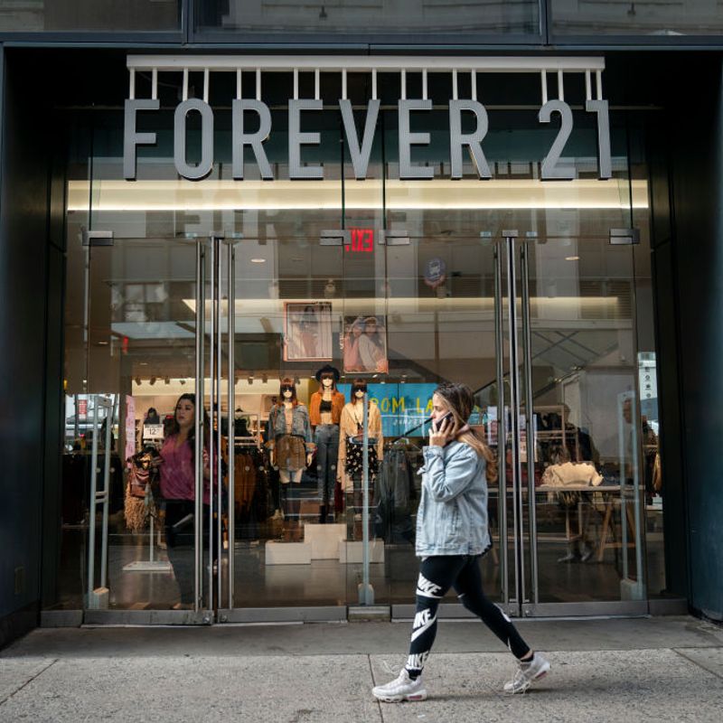 NEW YORK, NY - SEPTEMBER 12: A Forever 21 store stands in Herald Square in Manhattan on September 12, 2019 in New York City. The Wall Street Journal reported that the retail chain is planning to file for bankruptcy as soon as Sunday. The company is refuting these reports and said they plan to continue operating a vast majority of their U.S. stores. (Photo by Drew Angerer/Getty Images)