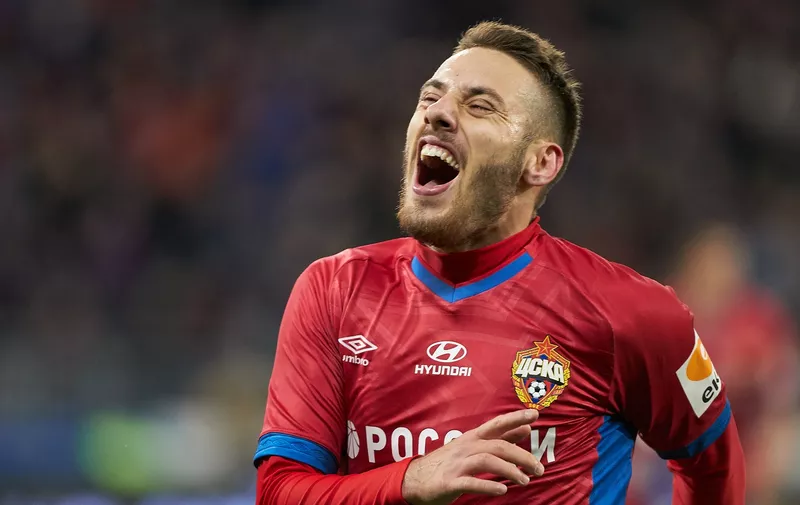 MOSCOW, RUSSIA - SEPTEMBER 22: Nikola Vlasic of PFC CSKA Moscow celebrates his goal during the Russian Football League match between PFC CSKA Moscow and  FC Krasnodar at Arena CSKA stadium on August 25, 2019 in Moscow, Russia. (Photo by Epsilon/Getty Images)