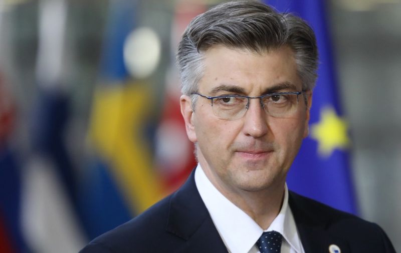 Croatia's Prime Minister Andrej Plenkovic arrives on March 21, 2019 in Brussels on the first day of an EU summit focused on Brexit. - European Union leaders meet in Brussels on March 21 and 22, for the last EU summit before Britain's scheduled exit of the union. (Photo by Ludovic MARIN / AFP)