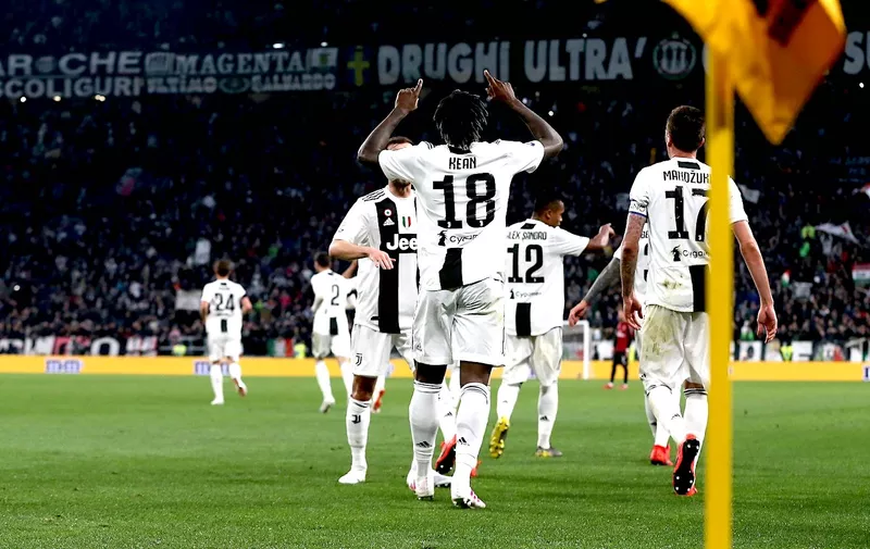 MOise Kean of Juventus celebrates after scoring to give the side a 2-1 lead during the Serie A match at Allianz Stadium, Turin. Picture date: 6th April 2019. Picture credit should read: Jonathan Moscrop/Sportimage via PA Images, Image: 424769220, License: Rights-managed, Restrictions: RESTRICTIONS: Use subject to restrictions. Editorial use only. Book and magazine sales permitted [&hellip;]