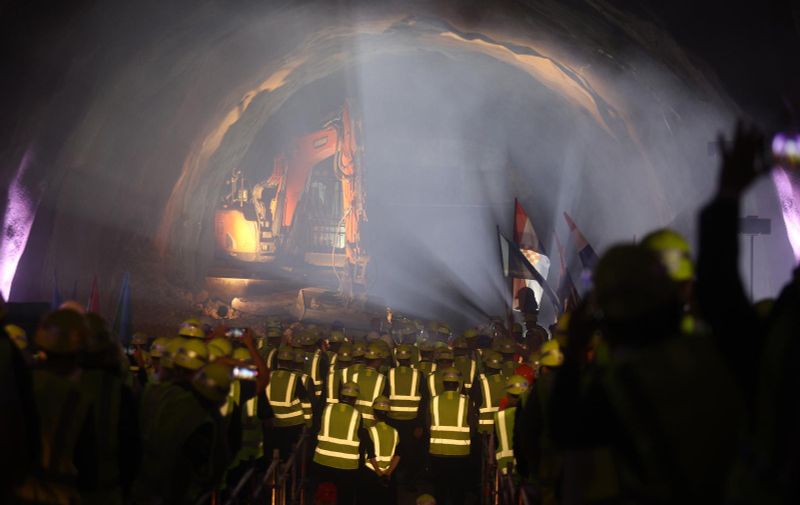 18.9.2023.., Rijeka - Predsjednik Vlade Andrej Plenkovic sudjelovao je na svecanom obiljezavanju proboja druge cijevi tunela Ucka Photo: Nel Pavletic/PIXSELL