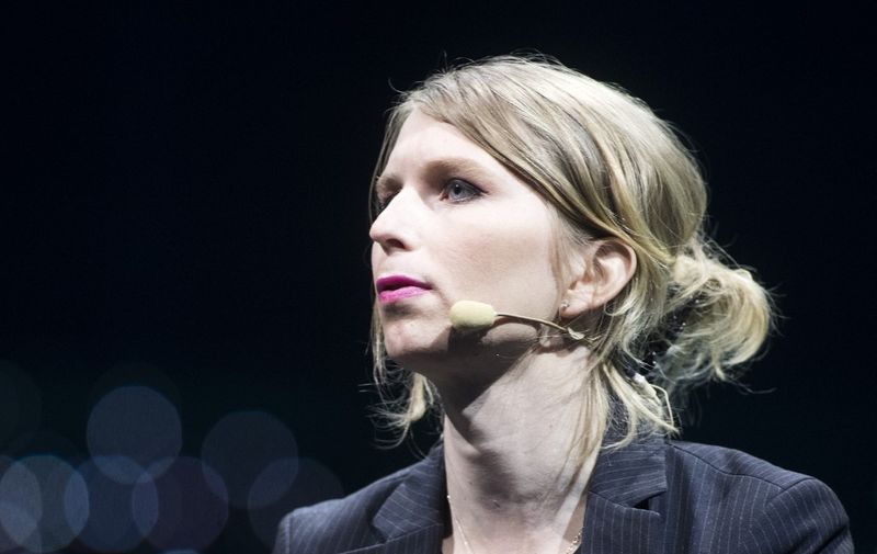 (FILES) In this file photo taken on May 24, 2018, former US soldier Chelsea Manning speaks during the C2 conference in Montreal, Canada. - Former military intelligence analyst Chelsea Manning was freed from a US jail on May 9, 2019, after two months in custody -- but faces a possible return to the lockup as soon as next week, a support group said. Manning was jailed in early March for refusing to testify in a grand jury investigation targeting the anti-secrecy group WikiLeaks. (Photo by Lars Hagberg / AFP)