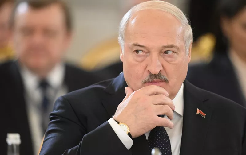 Belarus' President Alexander Lukashenko attends a meeting of the Supreme Eurasian Economic Council at the Kremlin in Moscow on May 25, 2023. (Photo by Ilya PITALEV / SPUTNIK / AFP)