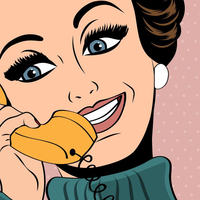 pop art cute retro woman in comics style talking on the phone, vector illustration, Image: 230509976, License: Royalty-free, Restrictions: , Model Release: no, Credit line: Profimedia, Stock Budget