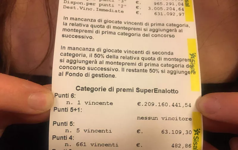 Italy, Lodi - August 13, 2019.The biggest lottery jackpot in the world of 209 million Euro won in Lodi. The Tabacconist shop in Lodi, where the record lottery ticket was sold, Image: 465118404, License: Rights-managed, Restrictions: * France, Germany and Italy Rights Out *, Model Release: no, Credit line: Profimedia, Zuma Press