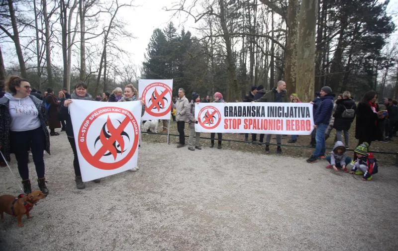 18.02.2023., Zagreb - Gradanska inicijativa Stop Spalionici Rebro organizirala je prosvjed protiv izgradnje spalionice. Photo: Lovro Domitrovic/PIXSELL