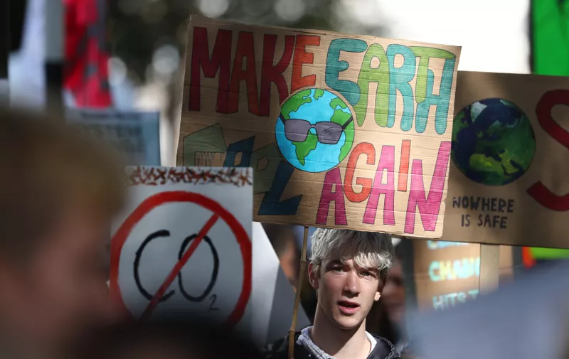 A protester at the UK Student Climate Network's Global Climate Strike in London., Image: 472001653, License: Rights-managed, Restrictions: , Model Release: no, Credit line: Profimedia, Press Association