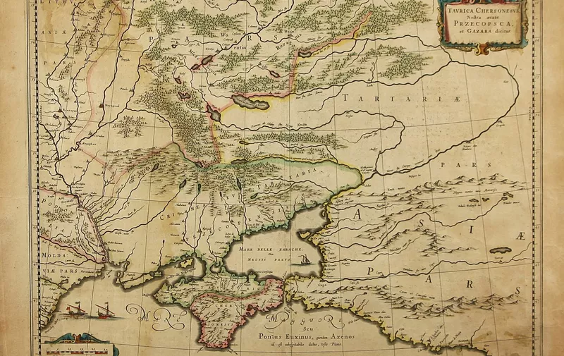 Taurica Chersonesus. Map of the Crimea, 1595. Private Collection.,Image: 280905606, License: Rights-managed, Restrictions: , Model Release: no, Credit line: Profimedia