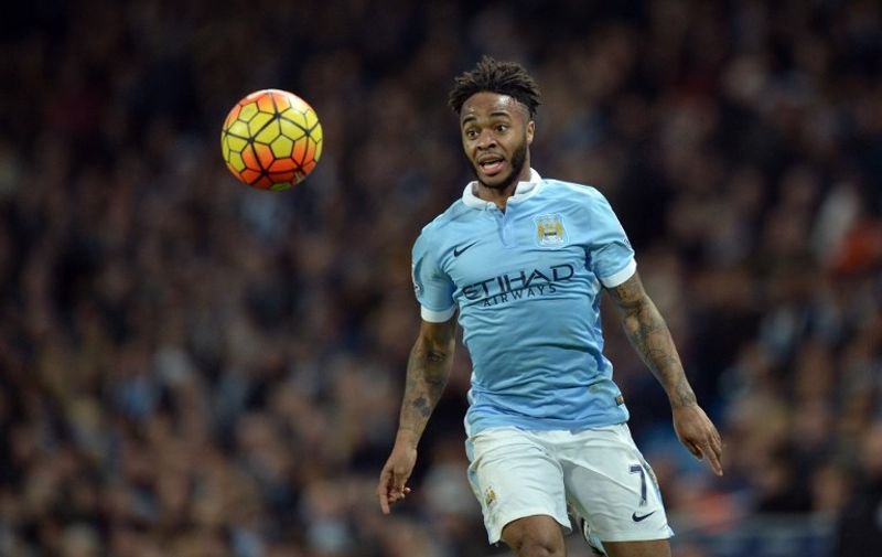 Manchester City's English midfielder Raheem Sterling watches the ball during the English Premier League football match between Manchester City and Sunderland at The Etihad stadium in Manchester, north west England on December 26, 2015. Manchester City won the game 4-1. / AFP / OLI SCARFF